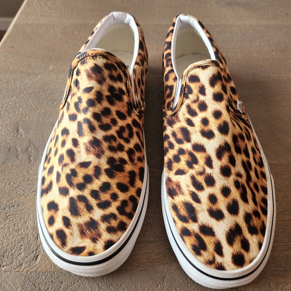 Vans Asher Deluxe Ultra Cush Slip-On Sneaker unisex men 8 women 9.5 cheetah tan - Picture 3 of 11